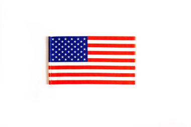 Beyaz arka planda ABD bayrağı, Amerikan bayrağı.