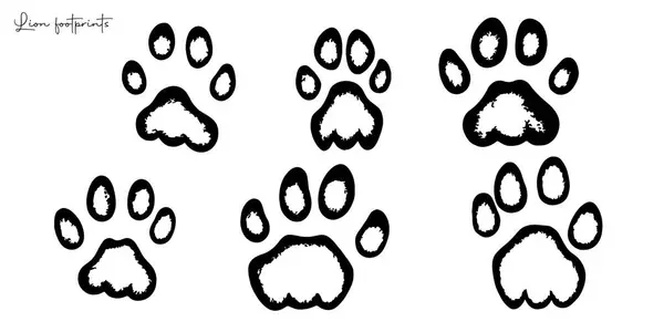 stock vector Hand drawn wild animals foot prints. Vector illustration