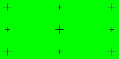Krom anahtar teknolojili yeşil ekran şablonu. VFX 'te hareket takip noktaları olan bir arka plan. Vektör düz tasarım. Vektör illüstrasyonu