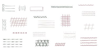 Not sayfaları ve geometrik yaratıcı arka planlar için kare ve çizgili desen çizildi. Vektör illüstrasyonu