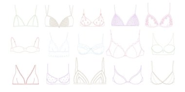 Kadın sütyeninin Minimal Taslak İç çamaşırı Vektör Çizimi. Vektör illüstrasyonu