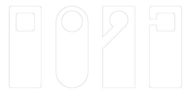 Düz dizaynlı vektör kapısı etiketi şablonları koleksiyonu. Ölüm otel kapılarına 