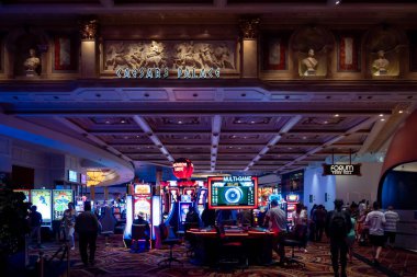 Las Vegas, Nevada, 16 Mayıs 2023 Las Vegas Bulvarı 'ndaki ünlü Fremont Caddesi.