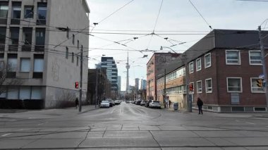Toronto şehir merkezinde kışın sonunda