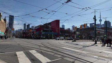 Toronto şehir merkezinde kışın sonunda