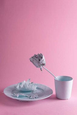 autumn blue still life minimalism surreal composition.