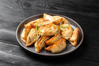 Sebzeli Gyoza usulü kızarmış köfte. Asya yemekleri