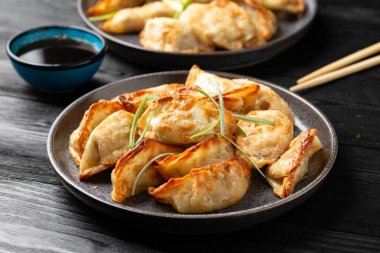 Sebzeli Gyoza usulü kızarmış köfte. Asya yemekleri