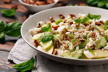 Crunchy Celery, Apple, Cucumber and Feta Cheese Salad. Healthy food