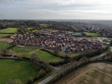 İngiltere 'de Dorset' te inşa halindeki yeni evler havadan görüldü