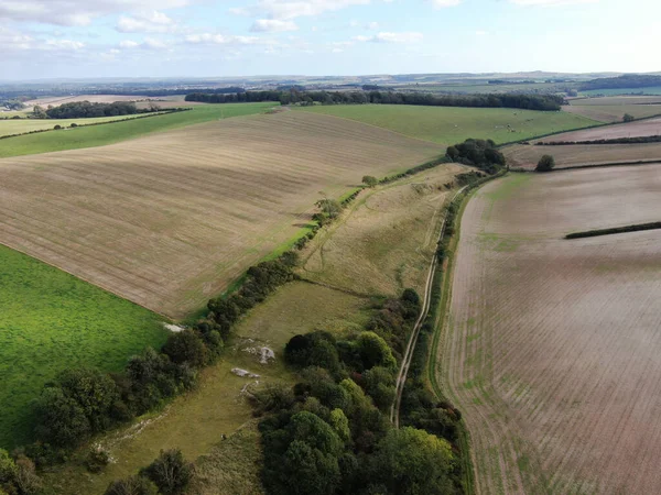 stock image Gently rolling lowland arable agricultural land seen from above