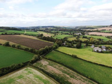 Yama alanlarının insansız hava araçları görüntüsü ve İngiltere 'de kayan kırsal alanlar