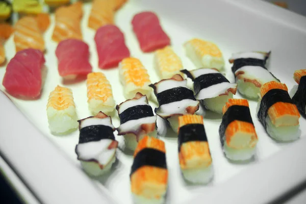 Closeup Sushi Rohlíky Tradiční Japonské Jídlo — Stock fotografie