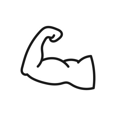 Biceps Flex Kol Vektör Simgesi, Kas Geliştirici Poz.