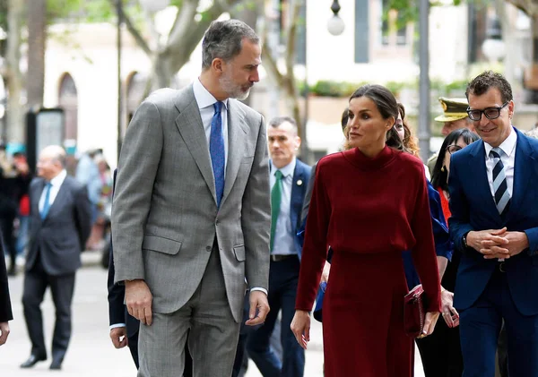 Rey Felipe Reina Letizia España Asistirán Evento Palma Mallorca Abril — Foto de Stock