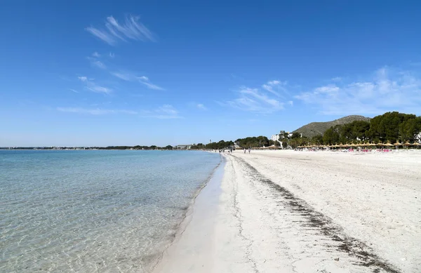 Strand Von Alcudia Mallorca Spanien — Stockfoto