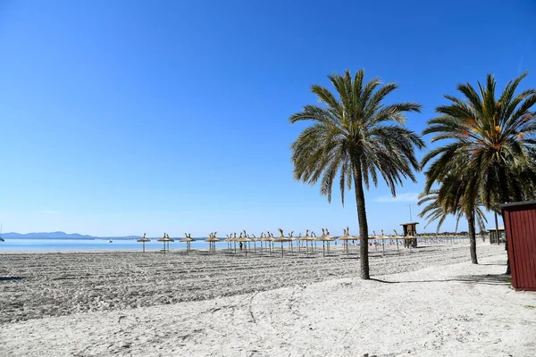 Plaża Alcudia Majorka Hiszpania — Zdjęcie stockowe