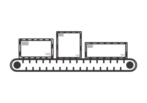 Lijntransporteur Het Concept Van Levering Van Vracht Pakketten Lineaire Moderne — Stockvector