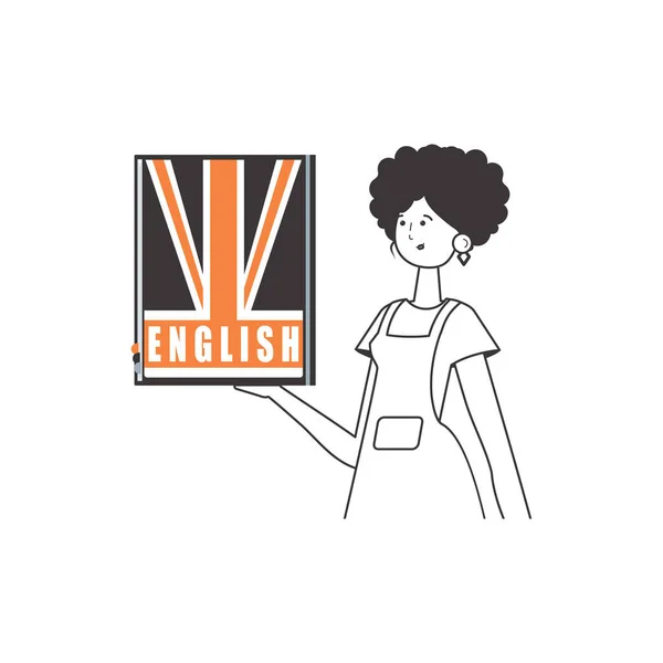 Καθηγητής Αγγλικών Έννοια Της Εκμάθησης Αγγλικών Γραμμικό Μοντέρνο Στυλ Μεμονωμένη — Διανυσματικό Αρχείο