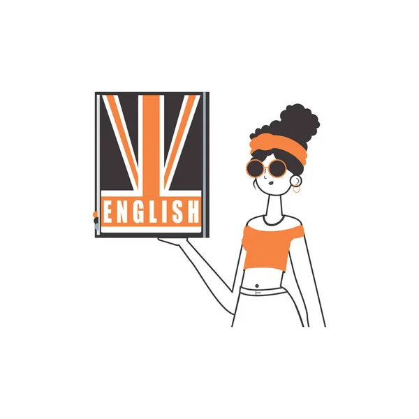 Καθηγητής Αγγλικών Έννοια Της Εκμάθησης Αγγλικών Στυλ Τέχνης Μεμονωμένη Διανυσματική — Διανυσματικό Αρχείο