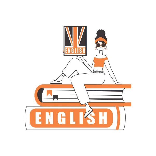 Καθηγητής Αγγλικών Έννοια Της Εκμάθησης Μιας Ξένης Γλώσσας Στυλ Τέχνης — Διανυσματικό Αρχείο