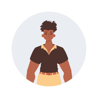 Yuvarlak bir insan avatarı. Modern moda tarzında karakter.