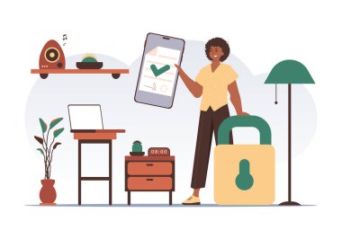 Akıllıca bir anlaşma. Veri koruması. Bir adam kontrat ya da belge tutuyor. Modern moda tarzı.