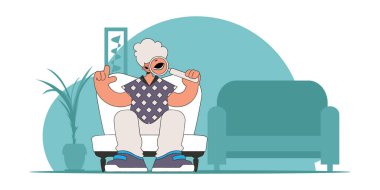 Gerekli bilgilerin internetten bulunması kavramı. Adamın elinde büyüteç var. Doğrusal geçmişe dönük karakter.