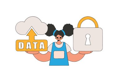 Bulut deposu olan bir kız, asma kilitle sırları güvende tutuyor..