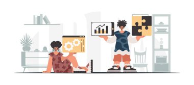 Seo yıldızlarının koleksiyonu. Veri kapasitesi konseptinin senkronizasyonu ve güvenliği. Moda tarzı, Vektör İllüstrasyonu