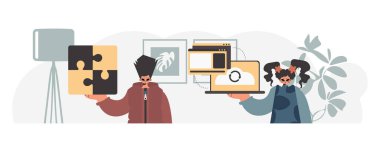 Seo yıldızlarının koleksiyonu. Veri kapasitesi konseptinin senkronizasyonu ve güvenliği. Moda tarzı, Vektör İllüstrasyonu