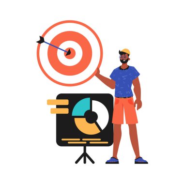 Alay, geçişinde, üzerinde baskı oluşturan oklu bir av barındırıyor. Moda tarzı, Vektör İllüstrasyonu