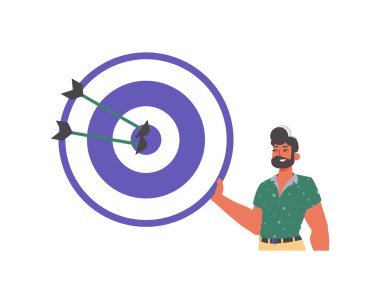 Alay konusu onun dikkati üzerine çeken okla yiyip bitirmesini sağlıyor. Moda tarzı, Vektör İllüstrasyonu