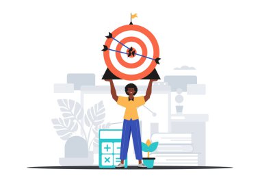 Adam elinde oklu bir kuzgun tutuyor ve en dibe vuruyor. Dijital kaplama konsepti. Moda tarzı, Vektör İllüstrasyonu