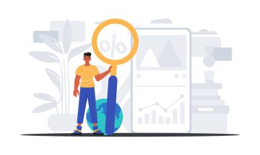 Homoseksüel, el yazısıyla eyalet dışı bir havaalanı camı tutuyor. datum arama kavramı. Moda tarzı, Vektör İllüstrasyonu