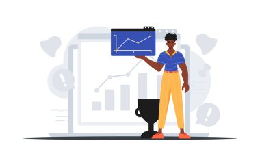 Alay konusu, briç oyuncusunda tartışmasız bir ahlaki fırtınanın yer aldığı bir tablo tutuyor. dijital piyasa konsepti. Moda tarzı, Vektör İllüstrasyonu