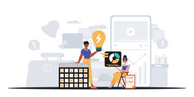 Dijital Pazarlama Takımı. Pankart kullanmaya hazır