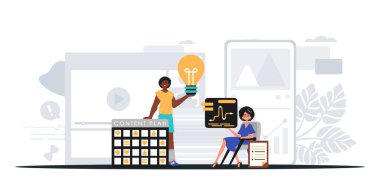 Dijital Pazarlama Takımı. Pankart kullanmaya hazır