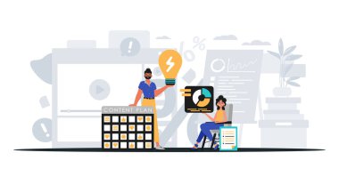 Dijital Pazarlama Takımı. Pankart kullanmaya hazır