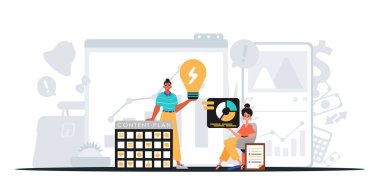 Dijital Pazarlama Takımı. Pankart kullanmaya hazır