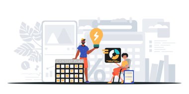 Dijital Pazarlama Takımı. Pankart kullanmaya hazır