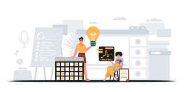 Dijital Pazarlama Takımı. Pankart kullanmaya hazır