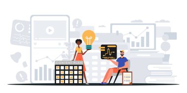 Dijital Pazarlama Takımı. Pankart kullanmaya hazır