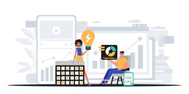 Dijital Pazarlama Takımı. Pankart kullanmaya hazır