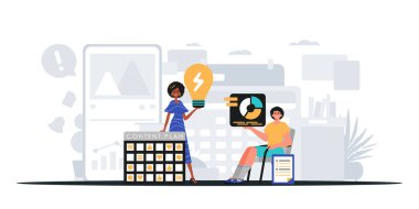 Dijital Pazarlama Takımı. Pankart kullanmaya hazır