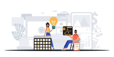 Dijital Pazarlama Takımı. Pankart kullanmaya hazır