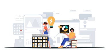 Dijital Pazarlama Takımı. Pankart kullanmaya hazır