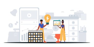 Dijital Pazarlama Takımı. Pankart kullanmaya hazır