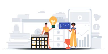 Dijital Pazarlama Takımı. Pankart kullanmaya hazır