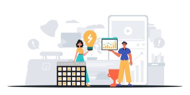 Dijital Pazarlama Takımı. Pankart kullanmaya hazır